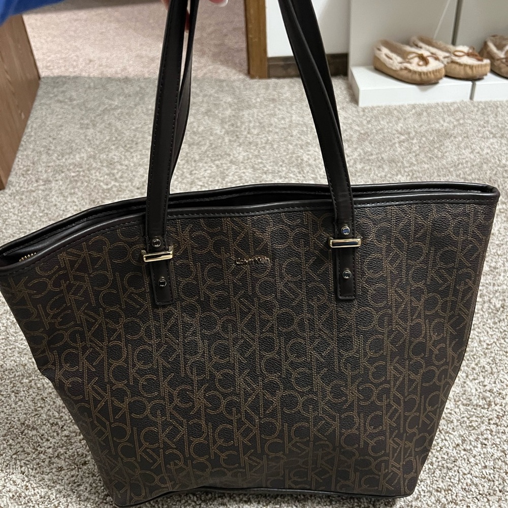 Never used Calvin Klein Brown Monogram Tote Bag